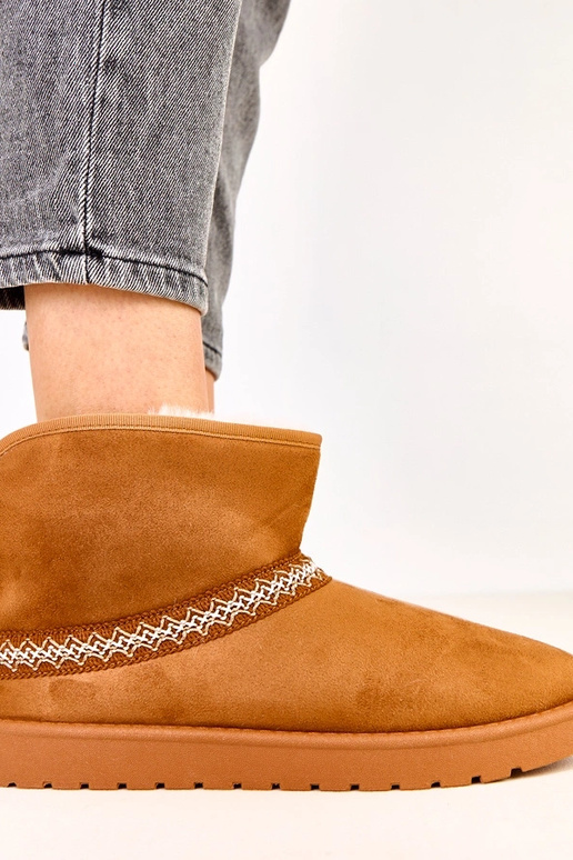 Bottes neige basses marron en suede...