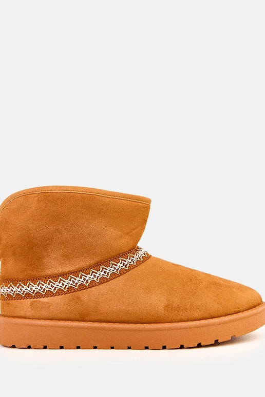 Bottes neige basses marron en suede...