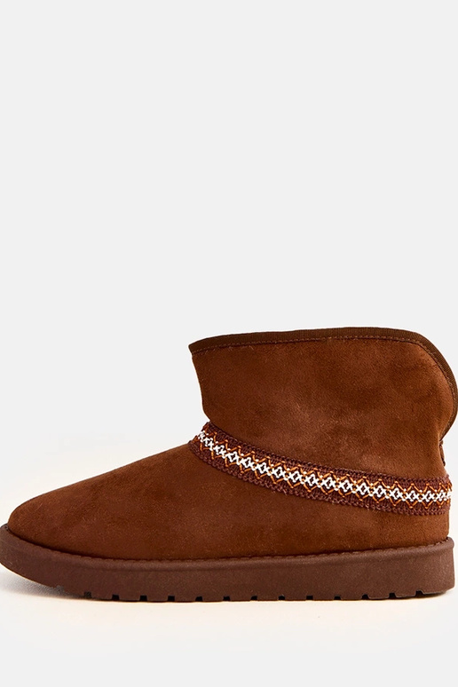 Bottes neige basses marron en suede...