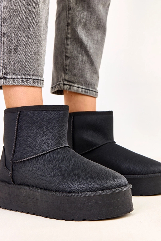 Bottes neige basses noires avec...