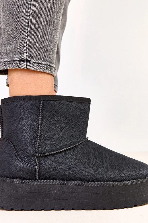 Schwarze niedrige Schneestiefel mit...