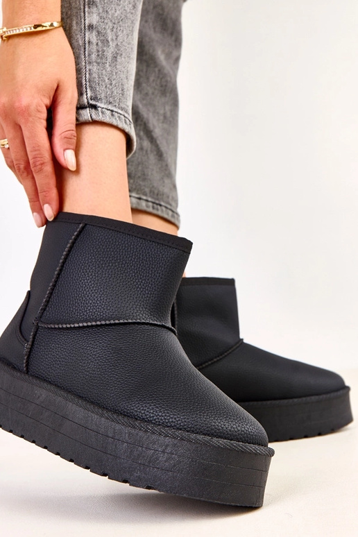 Bottes neige basses noires avec...