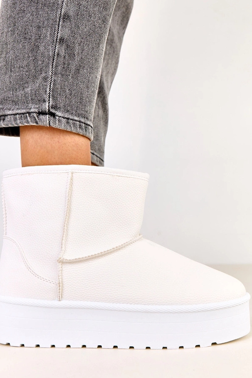 Witte lage sneeuwlaarzen met platform...