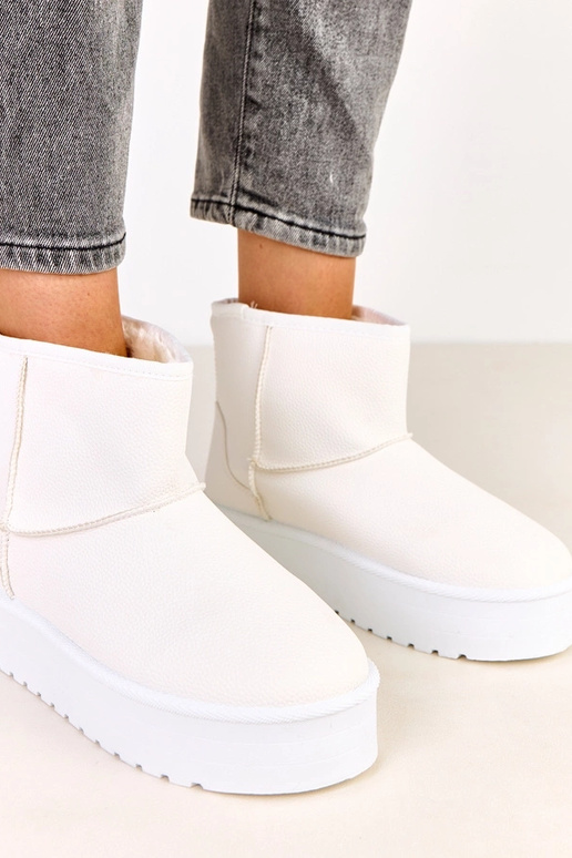 Bottes neige basses blanches avec...