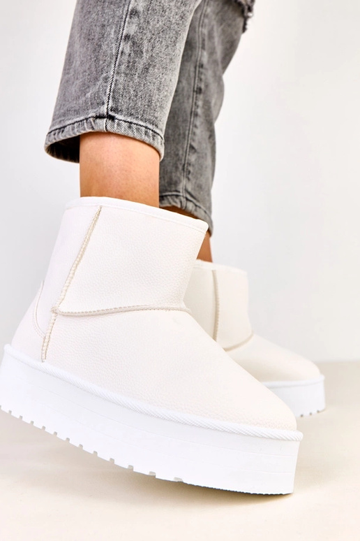 Bottes neige basses blanches avec...