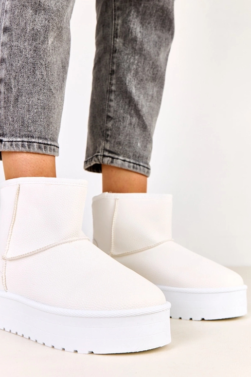Bottes neige basses blanches avec...