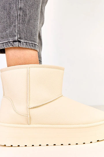 Bottes neige basses sable avec plateforme en simili cuir, Reinol 2
