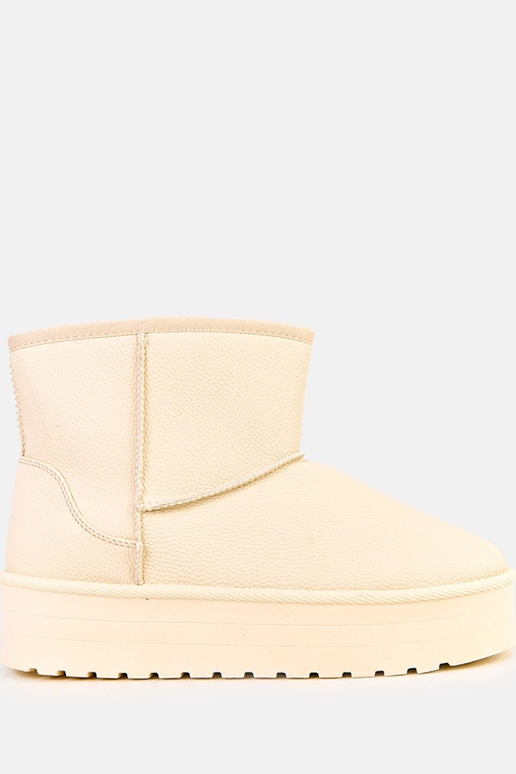 Beige niedrige Schneestiefel mit...