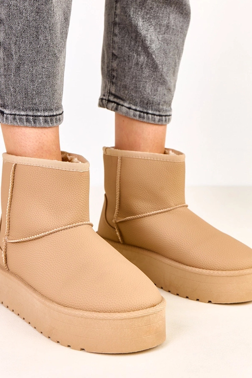 Braune niedrige Schneestiefel mit...