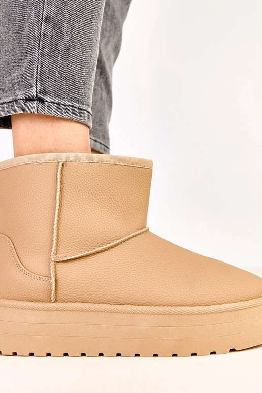 Bottes neige basses marron avec...