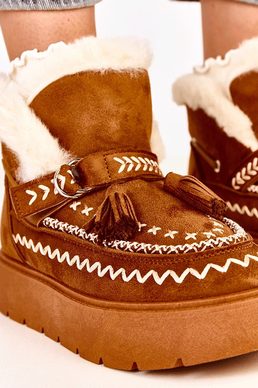 Bottes neige marron avec plateforme...