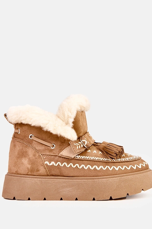 Bottes neige marron clair avec...