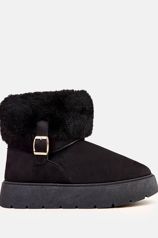 Bottes neige noires avec plateforme...