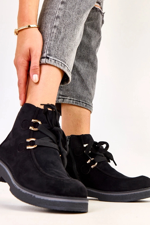 Schwarze warme Stiefel mit...