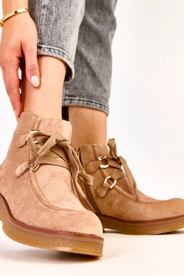 Bottines chaudes sable avec... 2