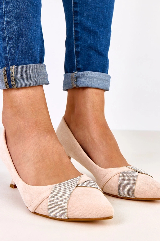 Escarpins sable avec talon bas et...