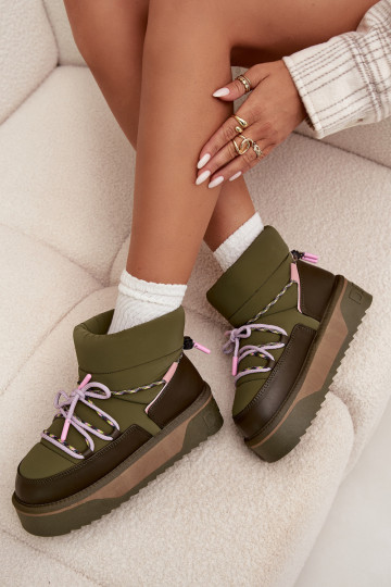 Bottes de neige avec une plateforme D.Franklin DFSH371015 couleur kaki