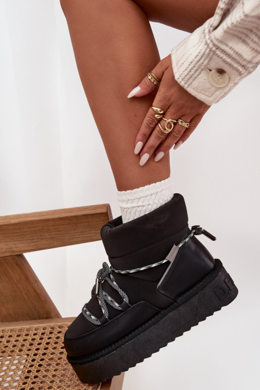 Bottes de neige avec une plateforme D.Franklin DFSH371015 couleur noire