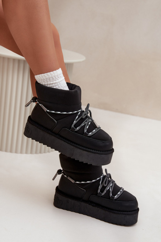 Schneestiefel mit einer Plattform D.Franklin DFSH371015 schZuarze Farbe