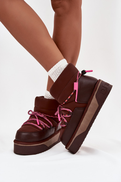 Bottes de neige avec une plateforme D.Franklin DFSH371015 CzekoladoÀe Bottes de neige avec une plateforme D.Franklin DFSH371015 CzekoladoÀe