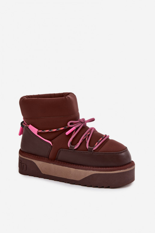 Bottes de neige avec une plateforme D.Franklin DFSH371015 CzekoladoÀe Bottes de neige avec une plateforme D.Franklin DFSH371015 CzekoladoÀe