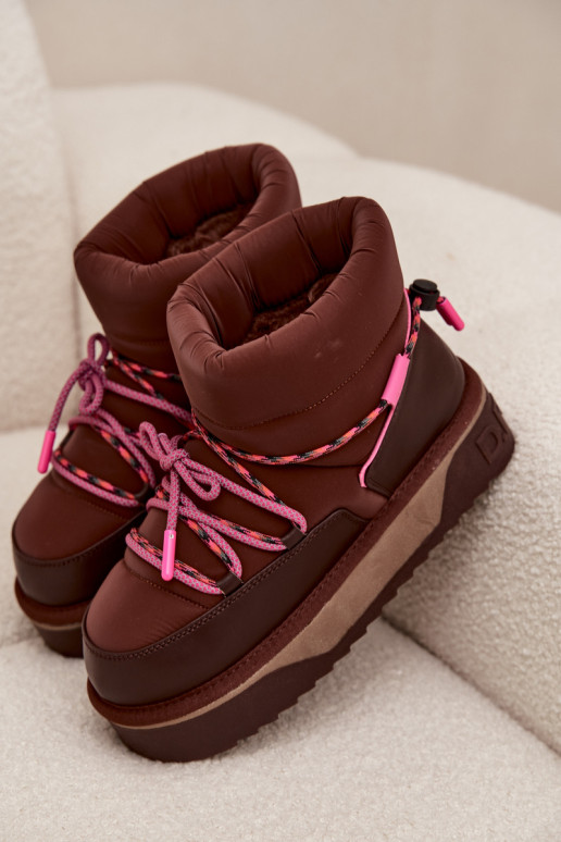 Bottes de neige avec une plateforme D.Franklin DFSH371015 CzekoladoÀe Bottes de neige avec une plateforme D.Franklin DFSH371015 CzekoladoÀe