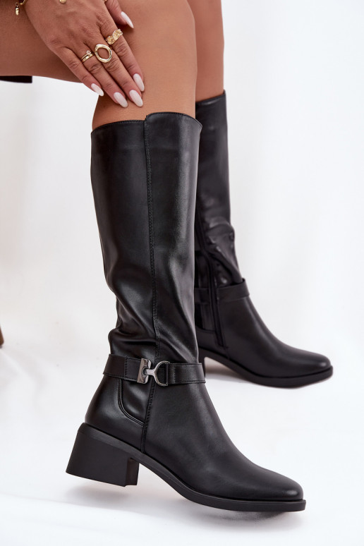 sich Zuarm laufen Damenstiefel Klocke mit Riemen Sergio Leone KZ25826 schZuarze Farbe