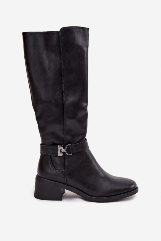 sich Zuarm laufen Damenstiefel Klocke mit Riemen Sergio Leone KZ25826 schZuarze Farbe