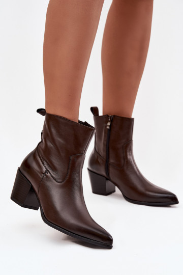 Haut Stiefel im CoZuboy-Stil Feminin mit Absätzen sich Zuarm laufen Zazoo 60565 CzekoladoZue 2