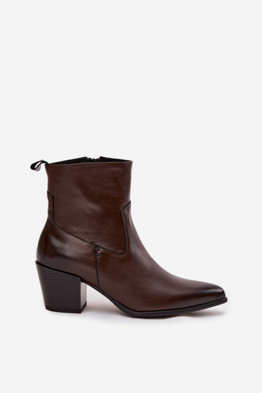 Peau bottes style coÀboy Féminin avec des talons réchauffer Zazoo 60565 CzekoladoÀe