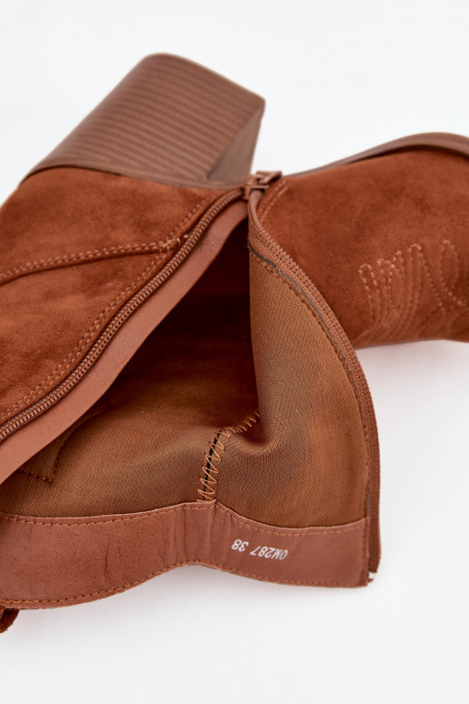 Stiefel im CoZuboy-Stil Feminin mit Absätzen braune Farbe Jessa