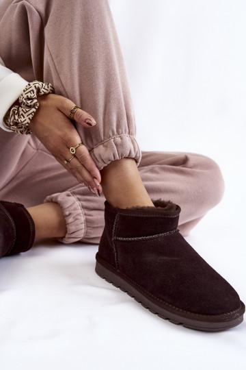 Féminin en daim Faible Bottes de neige marron Shelie 2