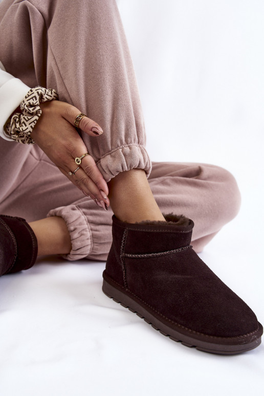 Féminin en daim Faible Bottes de neige marron Shelie