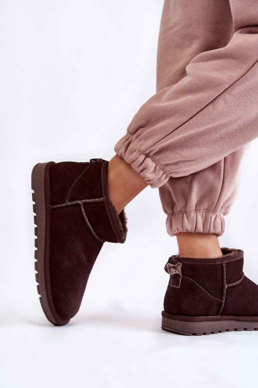 Féminin en daim Faible Bottes de neige marron Shelie