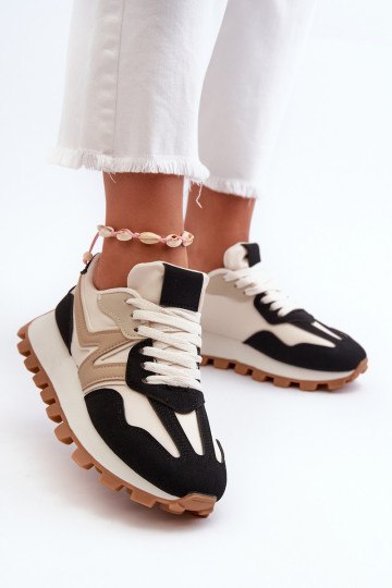 Sneakers Stilvollllschuhe Turnschuhe Feminin schZuarze Farbe Kalelia