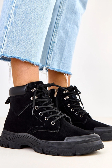 Bottines noires en suède... 2