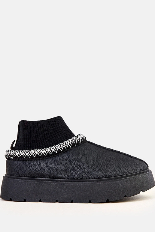 Bottes de neige noires avec tige en...