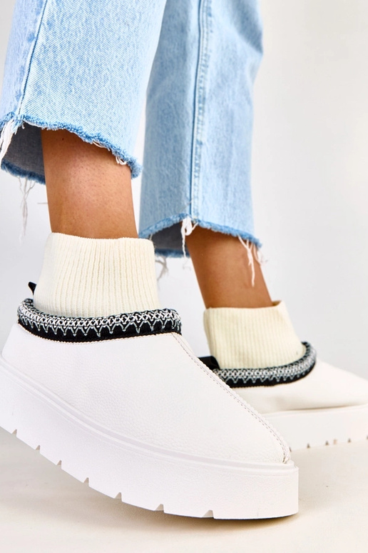 Bottes de neige blanches avec tige en...