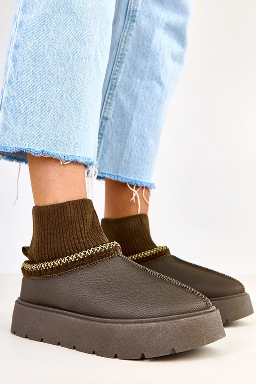 Bottes de neige vertes avec tige en...