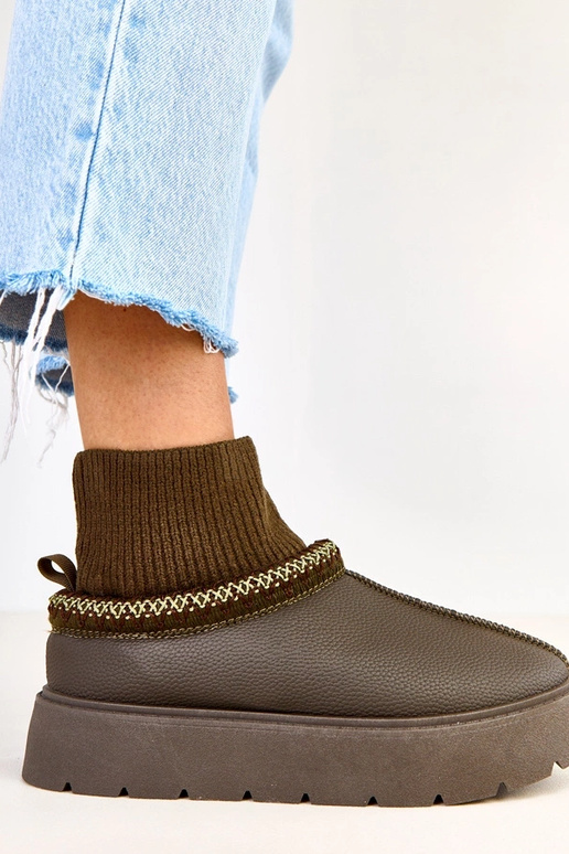 Bottes de neige vertes avec tige en...