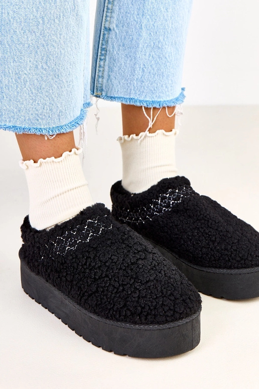 Schwarze flache Schneestiefel mit...