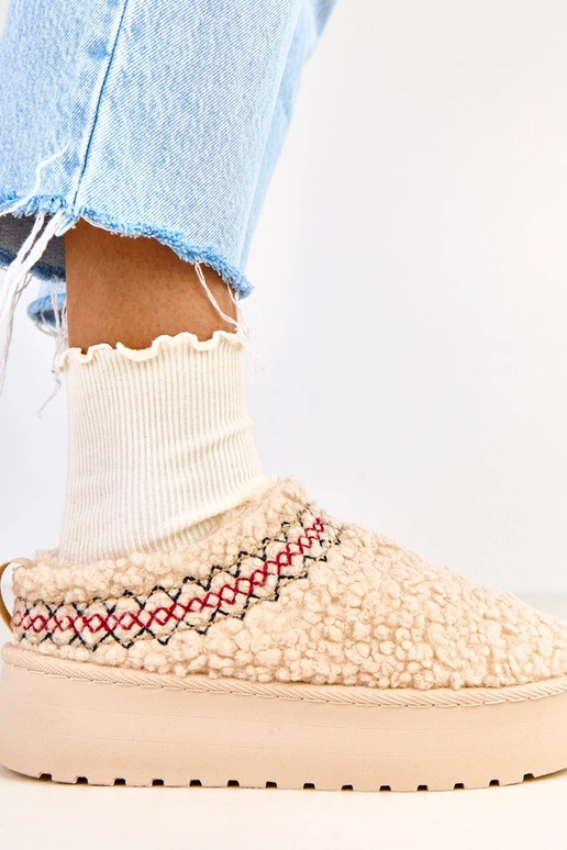 Bottes de neige beige à plateforme...