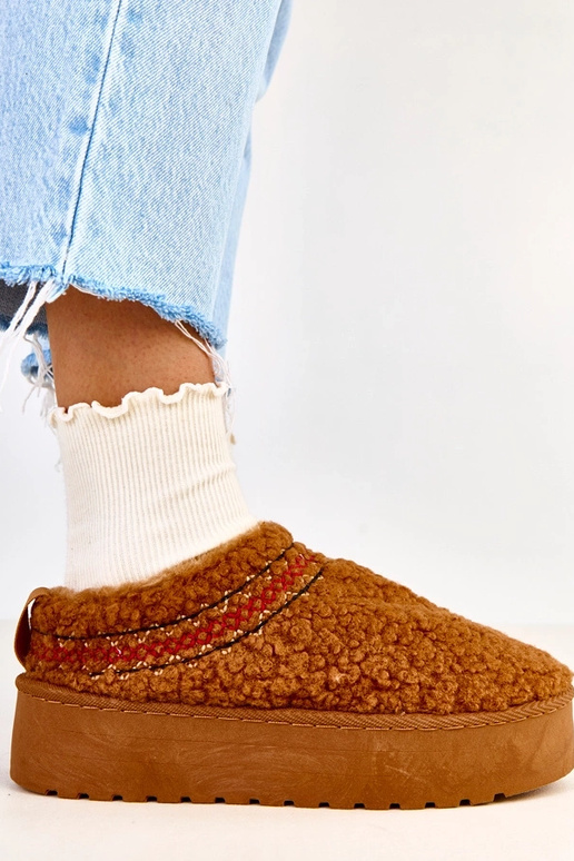 Braune flache Schneestiefel mit...