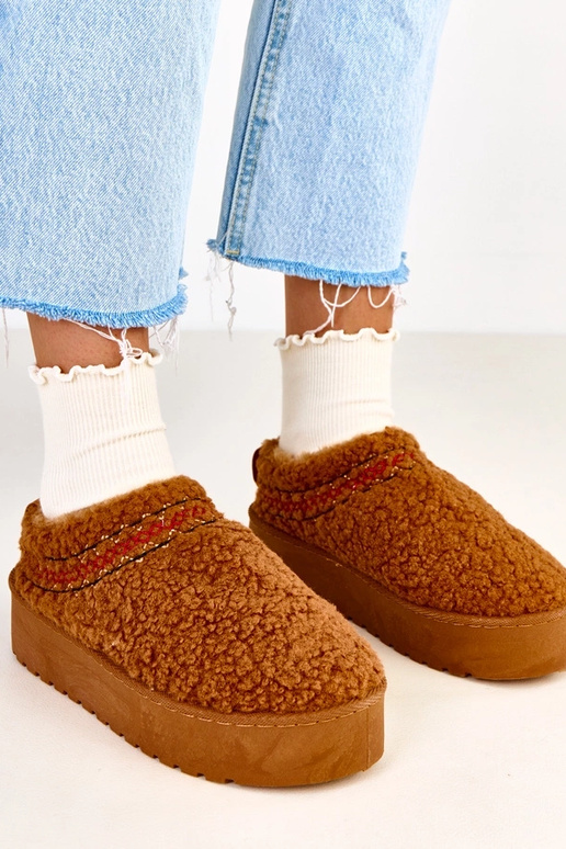 Braune flache Schneestiefel mit...