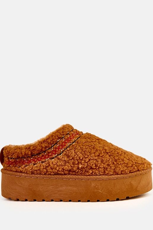 Braune flache Schneestiefel mit...