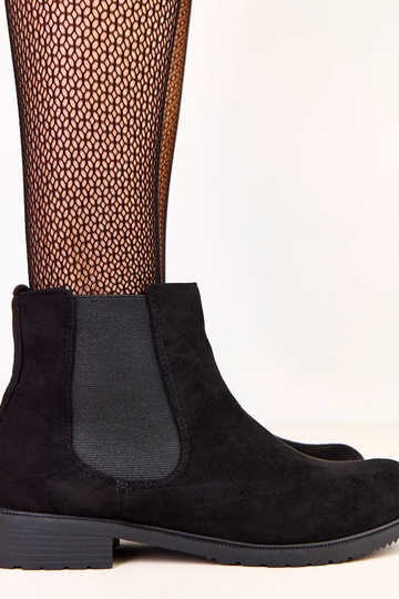 Bottines noires à semelle plate avec insert élastique Salomi