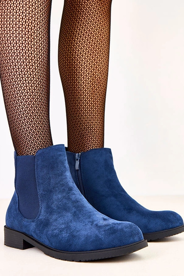 Bottines bleu foncé à...