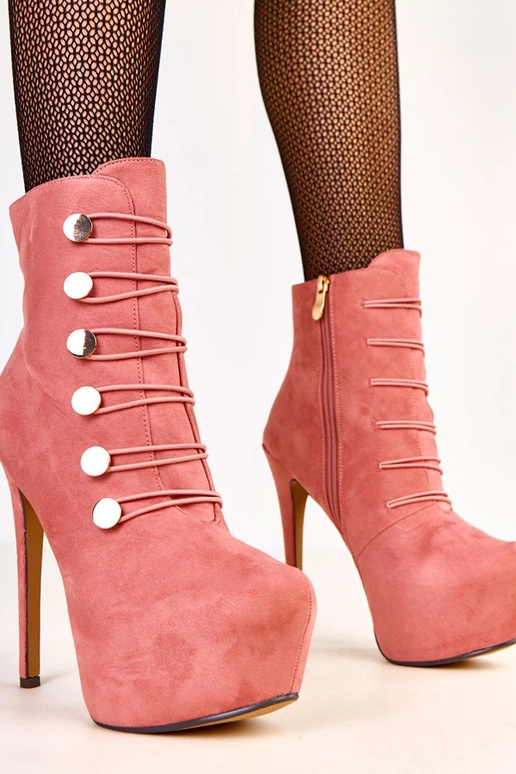 Rosa Stiefeletten mit goldenen...