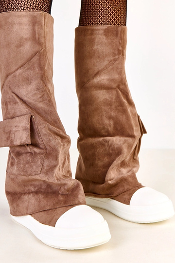 Braune Overknees aus... 2