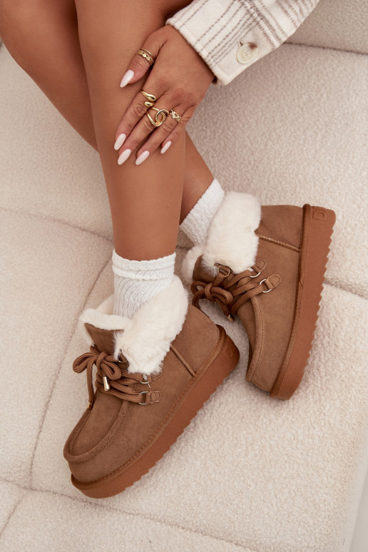 Schneestiefel FemininErmöglichtturalnego aus INildlederu D.Franklin DFSH375006 braune Farbe